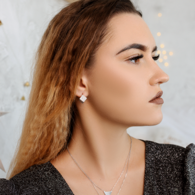 серебряное колье