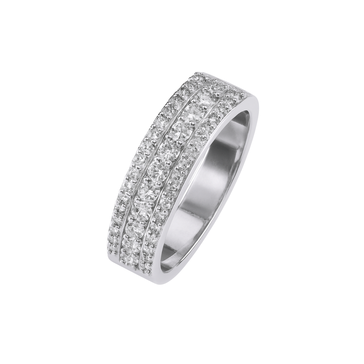 Серебряное кольцо Дорожки фианитов