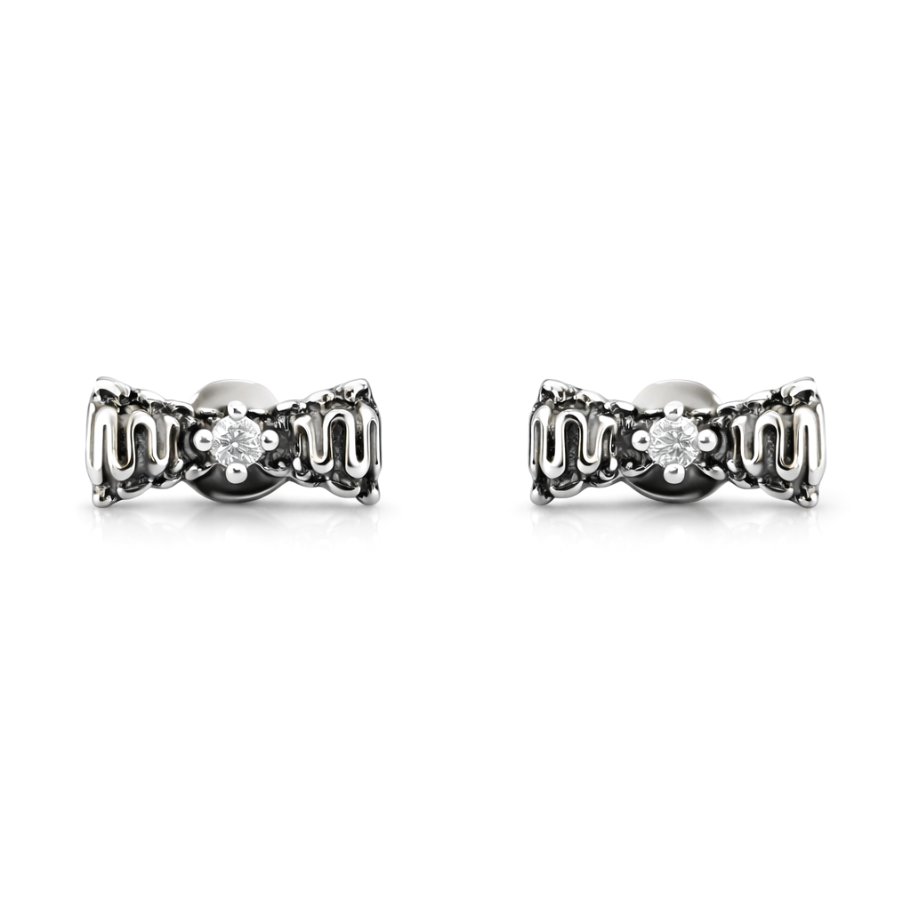 Серебряные серьги-пусеты Бантик