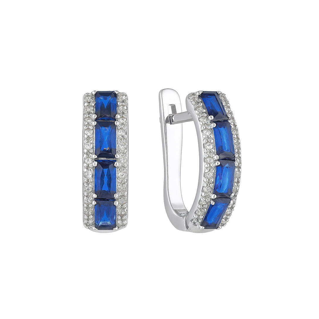 Сережки срібні з сапфірами "Лікаста"