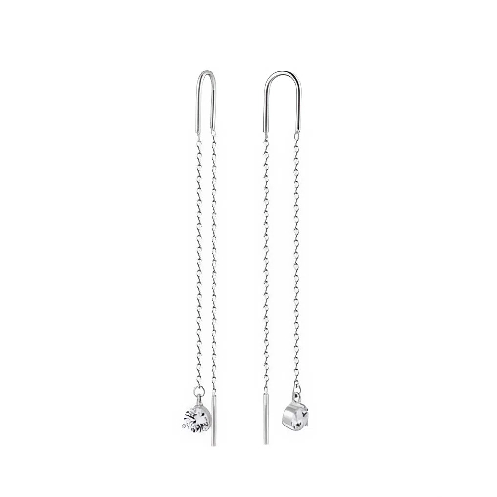 Срібні сережки-протяжки Люмі