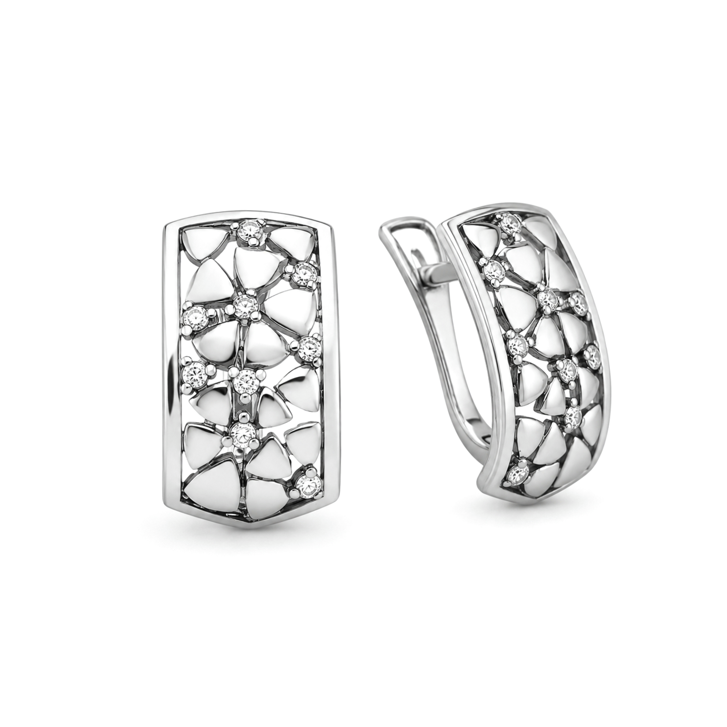 Серебряные серьги Мозаика
